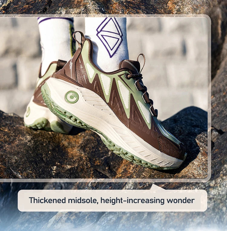 ONEMIX Men Trail Running Shoes Wearable Anti-Slip Leather Sneakers Support Stable Off Road Sports Shoes Outdoor Walking Sneakers