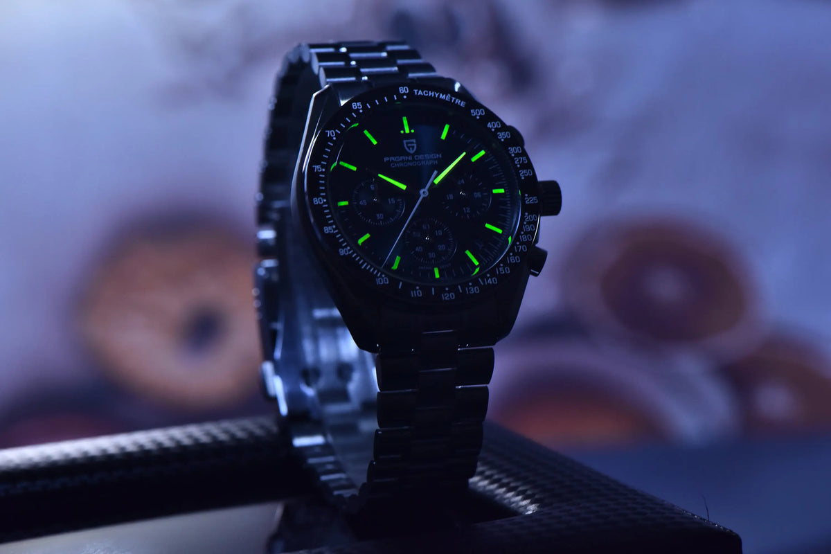 PAGANI DESIGN 2026 New Saturn Men's Watches Quartz Watch For Men Light Tan Sport Chronograph AR Sapphire Crystal Wrist Watch Men