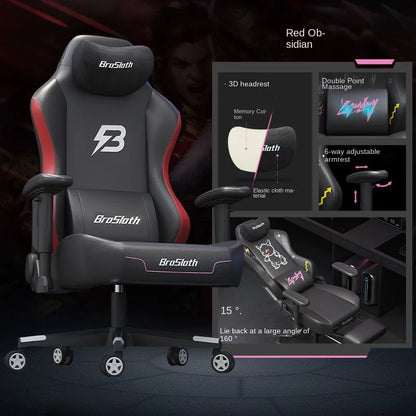 S8 Gaming Chair with 3D Armrests, Ergonomic Adjustable Backrest, Computer Office Chair, Leather Gamer Chair with Nylon Feet