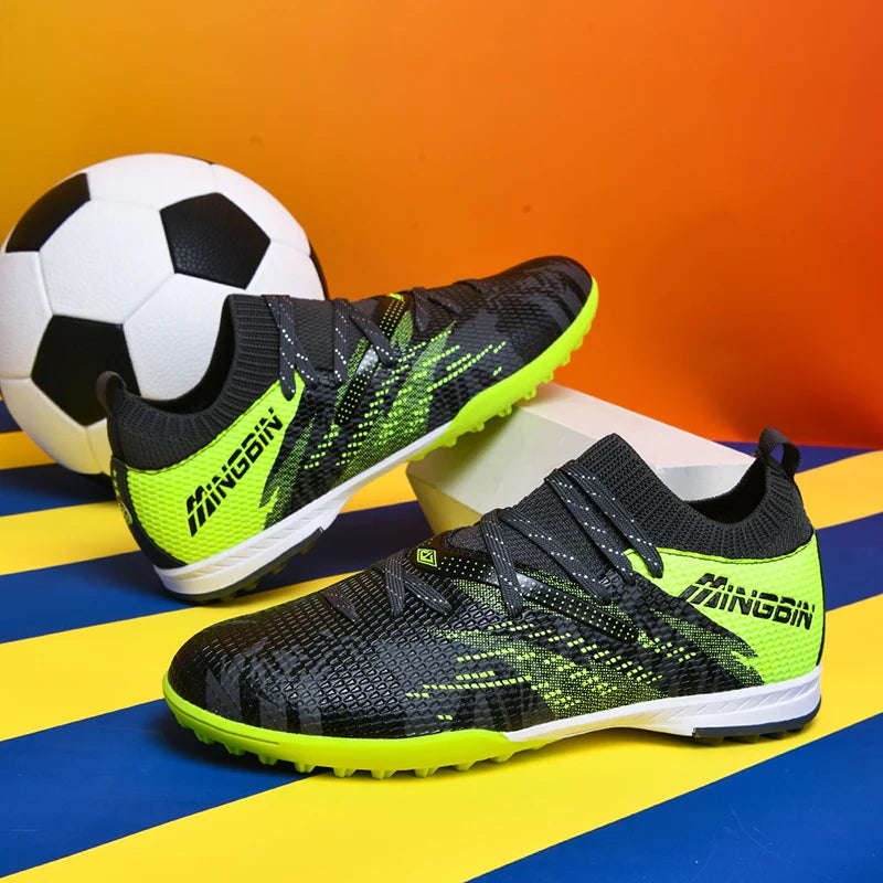 Turf Soccer Cleats Professional Men Football Boots Breathable Mesh Youth Soccer Shoes Anti Skid Male Sneakers Society Chuteira