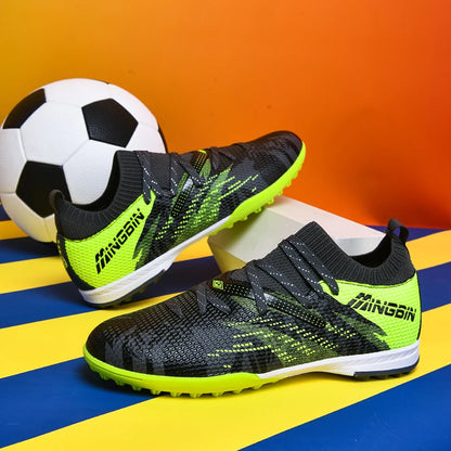 Turf Soccer Cleats Professional Men Football Boots Breathable Mesh Youth Soccer Shoes Anti Skid Male Sneakers Society Chuteira