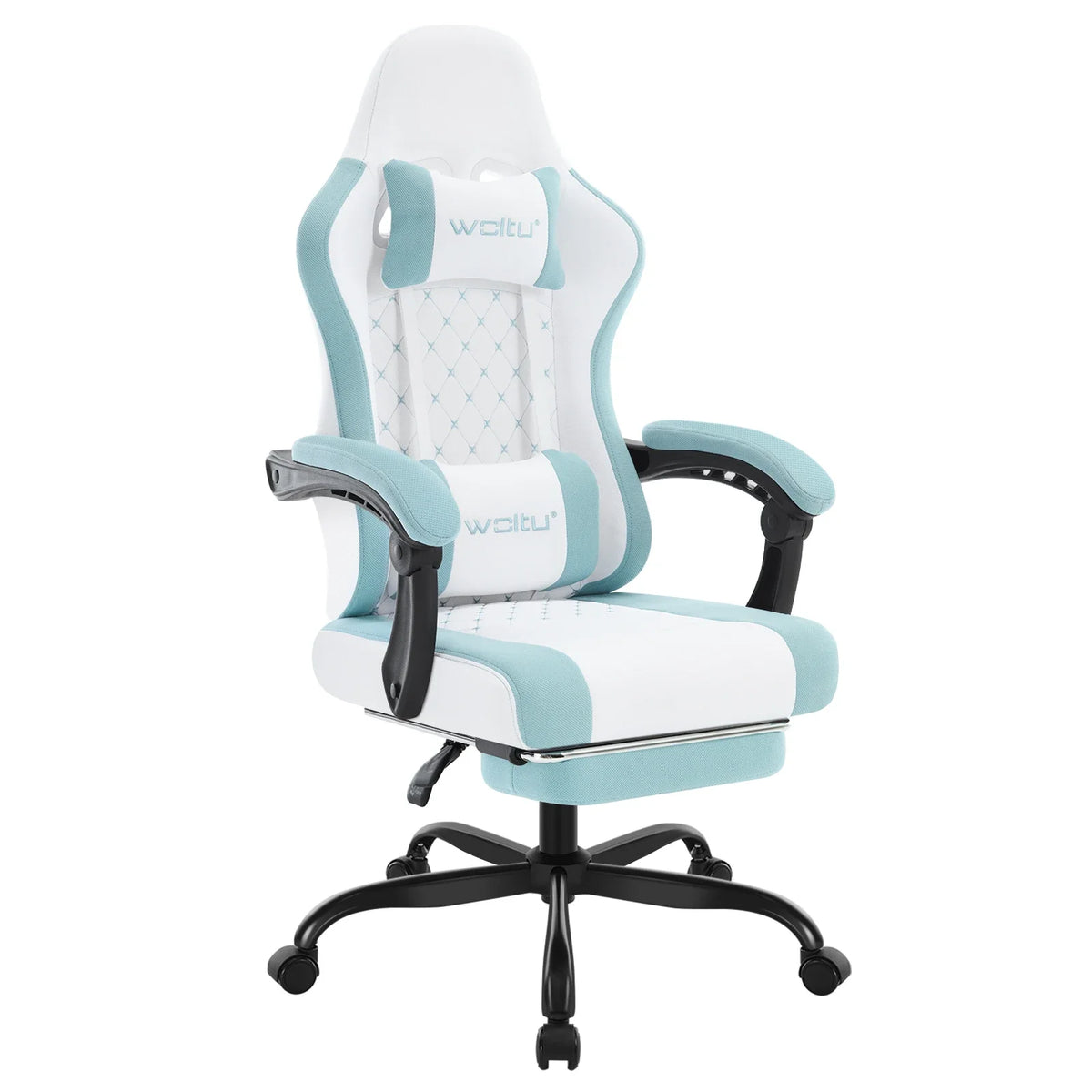 Cadeira de computador giratória WOLTU com função de massagem, cadeira de escritório ergonómica com almofada e apoio para os pés, cadeira gaming ajustável em altura