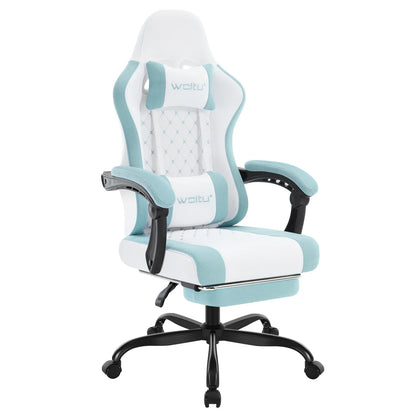 Cadeira de computador giratória WOLTU com função de massagem, cadeira de escritório ergonómica com almofada e apoio para os pés, cadeira gaming ajustável em altura