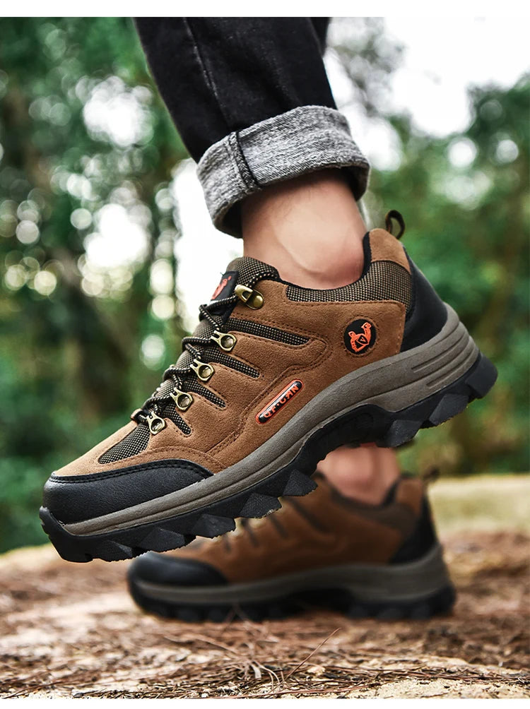 Winter Casual Shoes Men Leather Comfortable Walkng Shoes Autumn Classic Outdoor Sneakers Women High Top Hiking Sneakers Lace Up