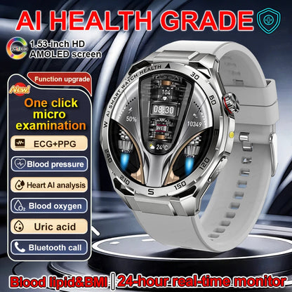 Smart Watch Men High-end Health Blood pressureblood oxygen lipids Uric acid Sapphire Smart watches Ai GPT Custom dial ECG 2026