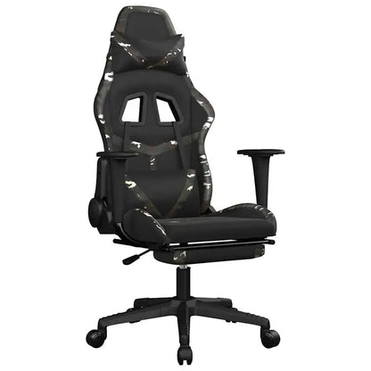 Gaming Chair with Massage Lumbar Support & Footrest, Adjustable Reclining Gaming Chair, 360° Swivel Ergonomic Gaming Chair for Office & PC Gaming