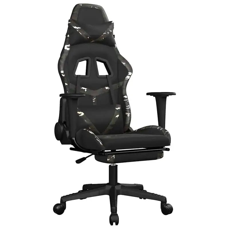 Gaming Chair with Massage Lumbar Support & Footrest, Adjustable Reclining Gaming Chair, 360° Swivel Ergonomic Gaming Chair for Office & PC Gaming