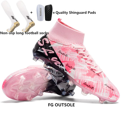 Size 34-46 Men FG/TF Football Boots Futsal Professional Unisex Kids Soccer Shoes Training Outdoor Boys Football Shoes Sneakers