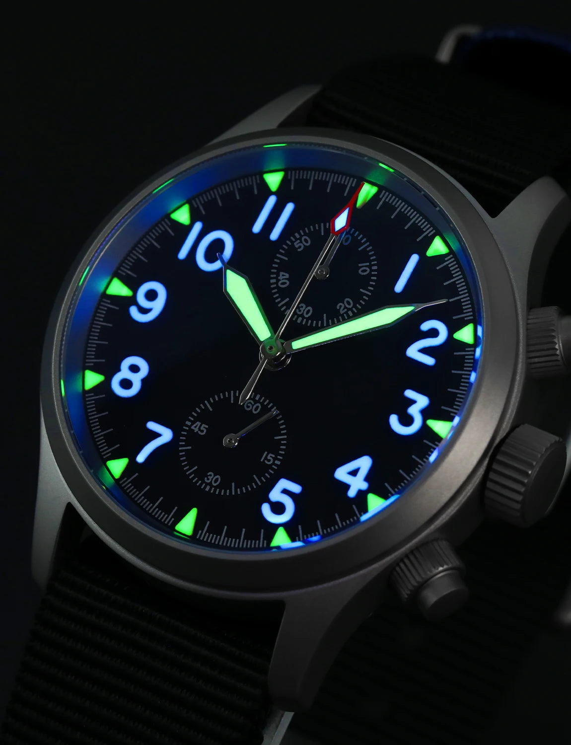 Militado ML1868 Watch - VK61 Quartz Movement 100m Waterproof Watches Men Stainless Steel Chronograph Sapphire Crystal Wristwatch