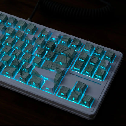 KYOMOT 135 Keys PBT Side Print Keycap Double Shot Cherry Profile Shine Through Keycaps for MX Switch Games Mechanical Keyboard