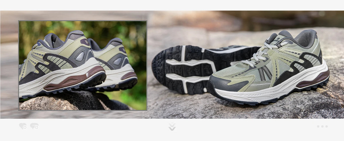 Baasploa New Men Running Shoes Outdoor Casual Lightweight Breathable Sneakers Male Cushioning Non-Slip Vintage Sports Shoes