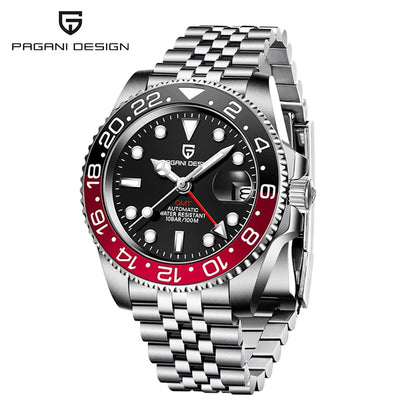 PAGANI DESIGN V3 PD-1662 GMT Watches Men's Luxury Sapphire Automatic Mechanical Watch 40MM Stainless Steel 100M Waterproof Watch