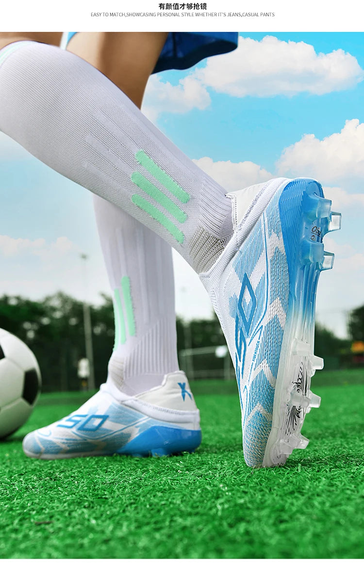Men Soccer Shoes Professional Football Boots Cleats Ultralight Breathable Non-Slip Grass Training Athletic Match Sports Sneakers