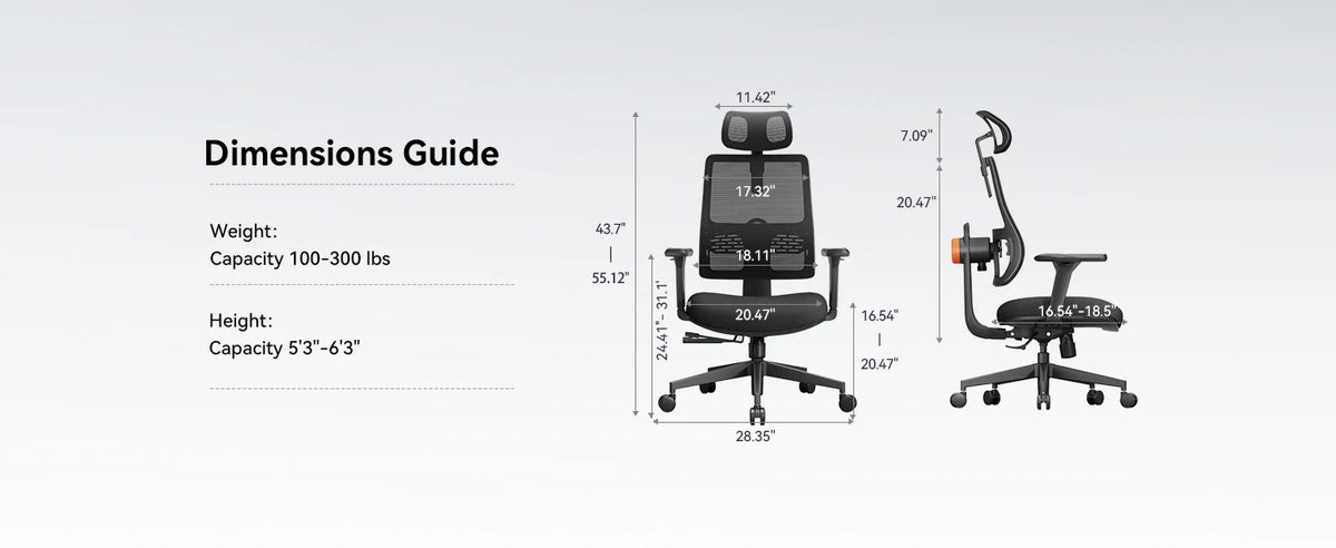 NEWTRAL MAGICH003 Ergonomic Office Chair with Adaptive Lumbar Support, Auto-Following Backrest, Adjustable Headrest, 3D Armrests & Seat Depth