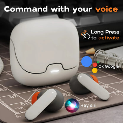 S36 TWS Bluetooth 5.4 Wireless Earbuds – Ultra Low Latency Gaming Earphones, Dual Mic ENC Noise Cancelling In-Ear Headphones with Charging Case