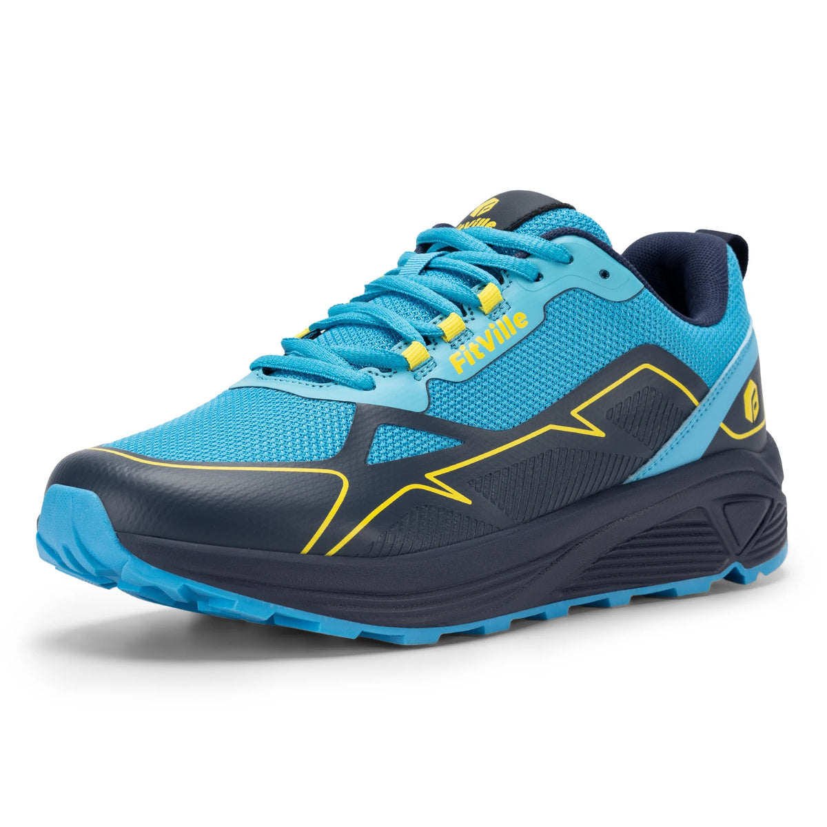 FitVille Non-Slip Trail Running Shoes Men's Sneakers Extra Wide Lightweight for Male Swollen Feet Arch Support Pain Relief