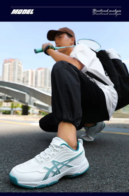Men Women Badminton Shoes Table Tennis Shoes for Volleyball Handball Sports Sneakers Anti-Skid Mesh Breathable Field Training