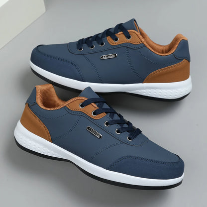 New Men's Shoes Spring Autumn Waterproof Walking Shoes Non-Slip Cushioning Men's Casual Leather Sports Shoes Men's Tennis Shoes