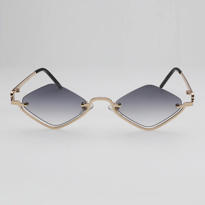 Fashion Small Polygonal Sunglasses Women Luxury Brand Metal Half Frame Sun Glasses Ladies Hipster sexy Cat Eye Shades Vintage