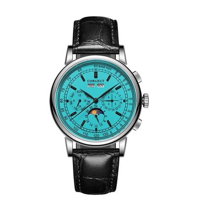 CORGEUT Automatic Mechanical Luxury Watches For Man Business Multification Date Day Month Year 316L Mechanical Men's Watches