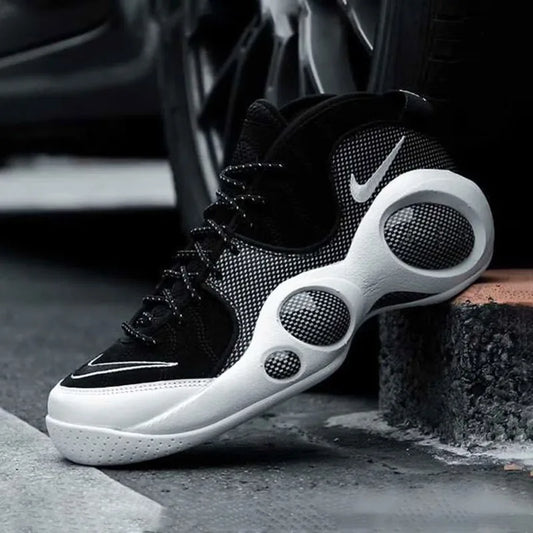 Nike Casual Men's Shoes Air Zoom Flight95 Basketball Shoes Black & White Big Eyes DM0523-001