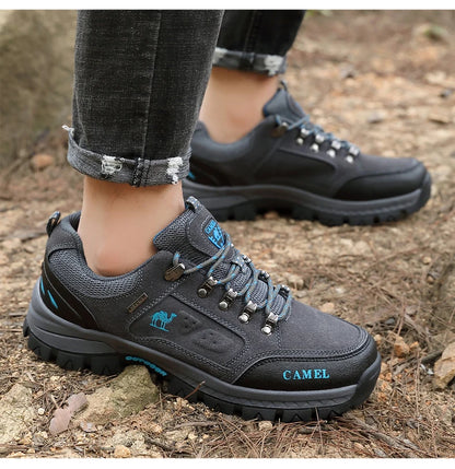 Classic Black Men's Hiking Shoes Outdoor Low Climbing Walking Shoes For Men Trekking Sneakers Non-Slip Mountaineering Shoes Man