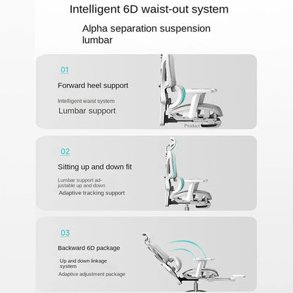 New E07 Pro Ergonomic Chair Sedentary Comfort Office Chair Home Study Gaming Chair Backrest Adjustable Seat with Footrest