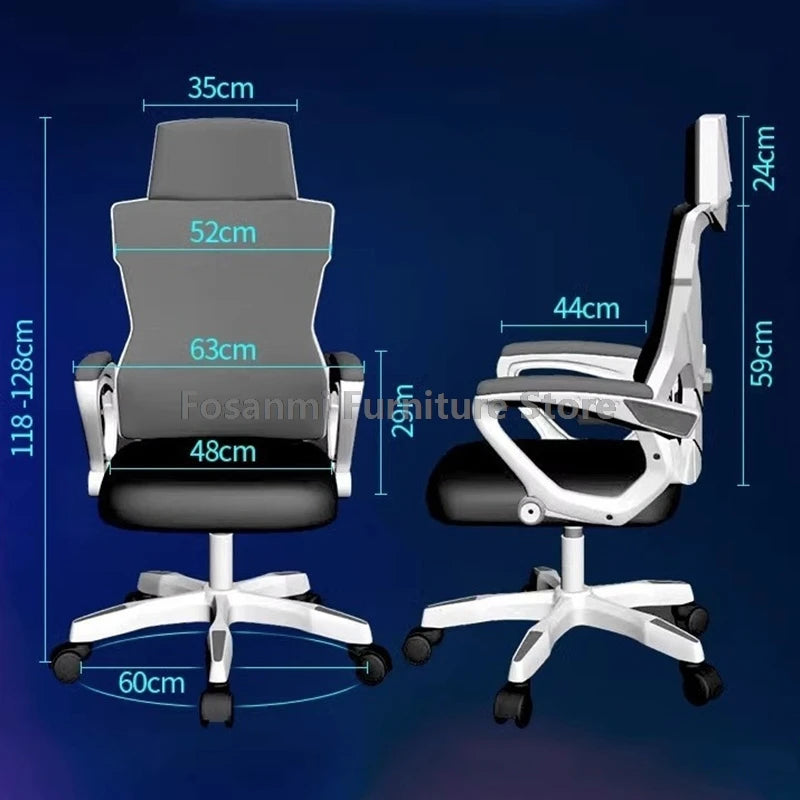 Breathable High Elastic Mesh Office Chair Ergonomic Gaming Chair with Reclining Backrest, Adjustable Lumbar Support, Swivel Computer Desk Chair with Footrest