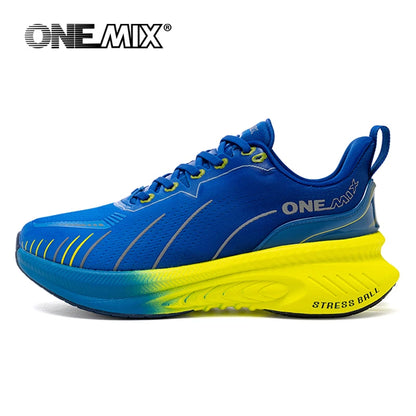 ONEMIX nové tlumicí běžecké boty pro muže, vhodné pro těžší běžce, šněrovací sportovní dámské neklouzavé outdoorové atletické pánské tenisky