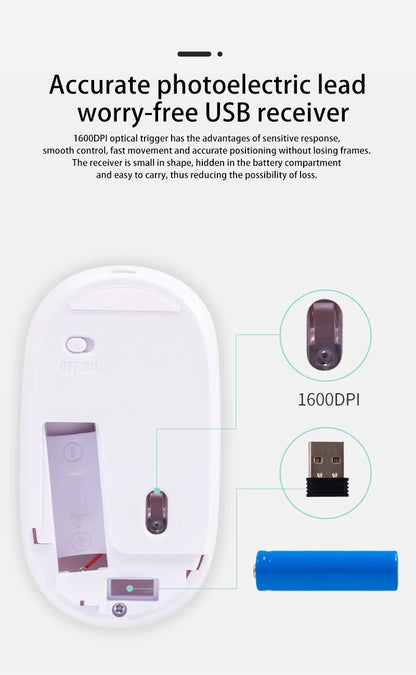 Ratón inalámbrico Lenovo USB recargable ergonómico con DPI ajustable, silencioso, 2.4G Bluetooth óptico, para gaming y oficina