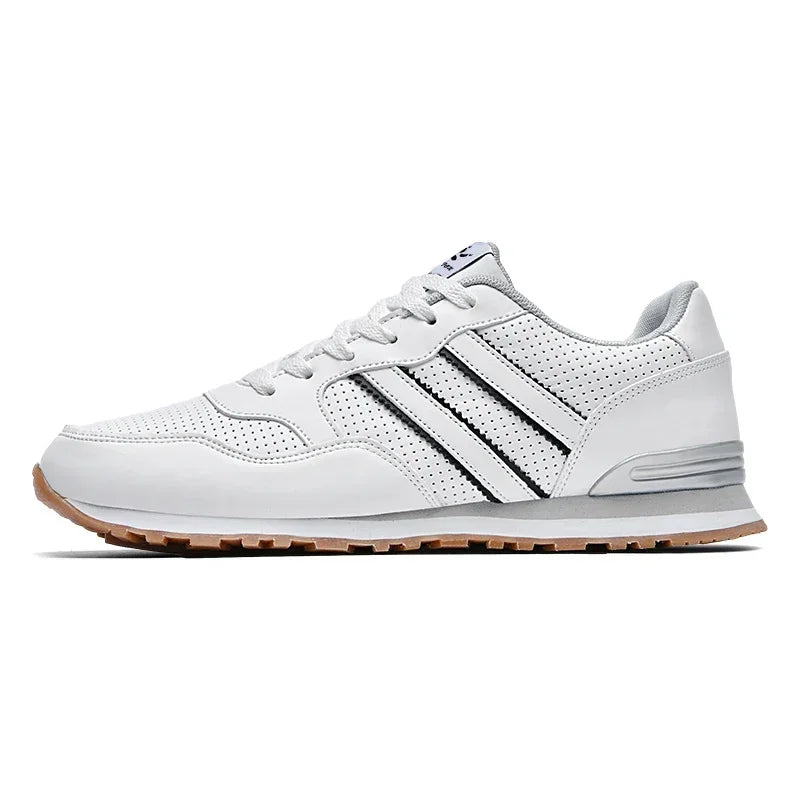 Autumn Sports Shoes Men's Flat Running White Durable Classic Casual Shoes Low Cut Trendy  Fashionable Hiking and Walking Shoes