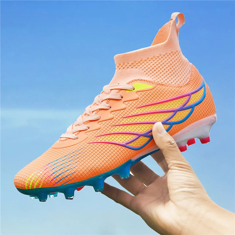 Superfly FG Football Boots Outdoor Soccer Cleat Black Shoes Soft Sport Professional Shoes Breathable Comfortable Boots Plus Size
