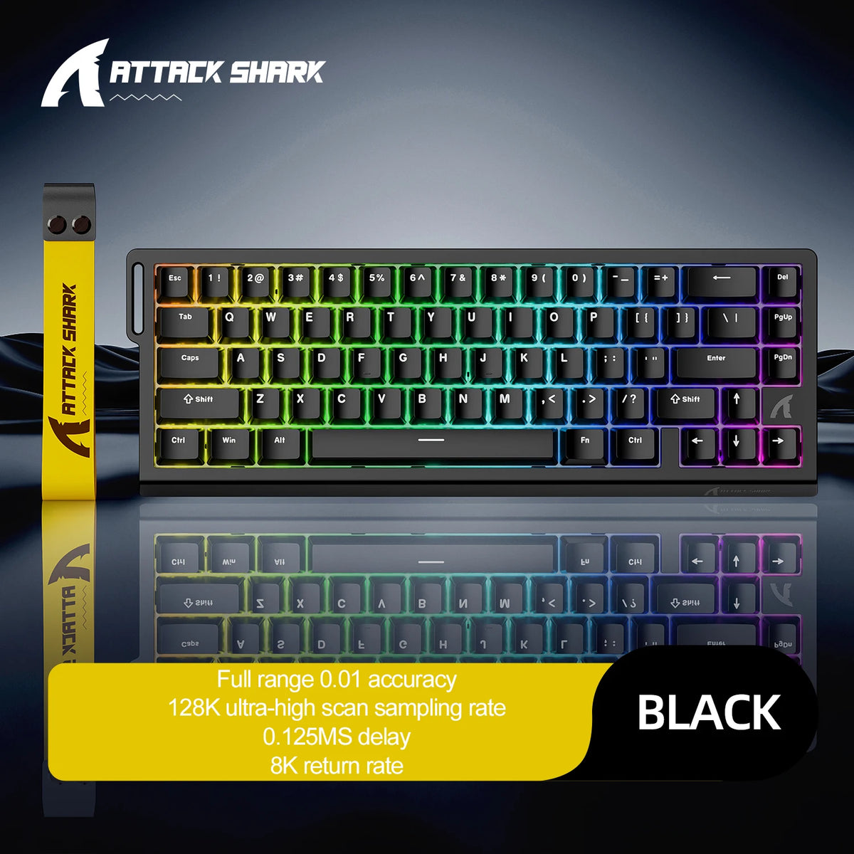 ATTACK SHARK X68HE Magnetic Mechanical Keyboard, 8000Hz Rapid Trigger Gaming Keyboard with Hall Effect Magnetic Switches, SOCD, 0.01mm RT, Wired RGB Keyboard