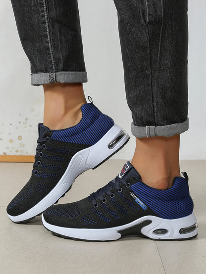 Men's casual sports shoes, breathable mesh lace-up versatile sports shoes