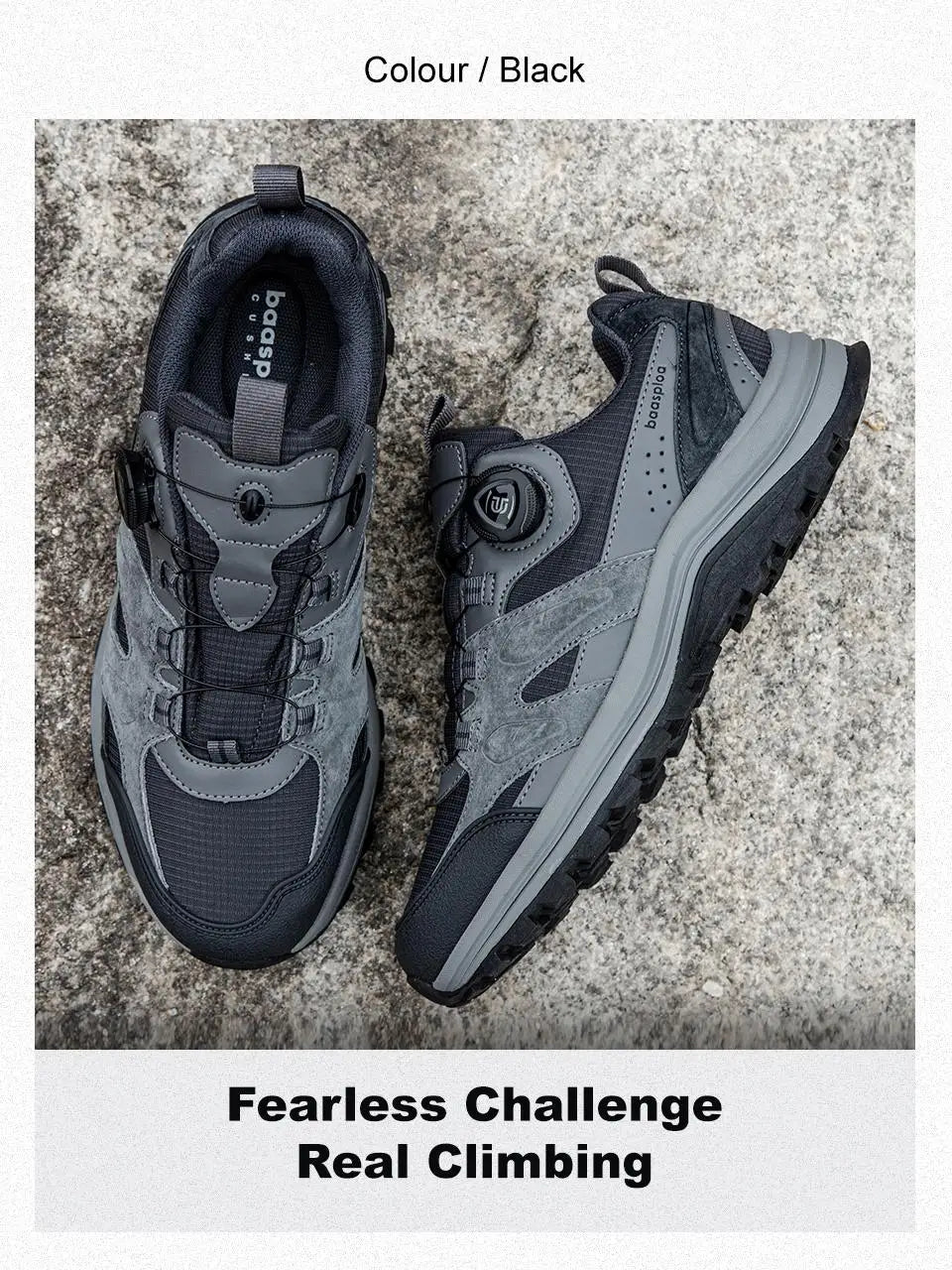 Baasploa Men Hiking Shoes Non-Slip Wear Resistant Outdoor Climbing Walking Shoes for Men Comfort Inner Cotton Outdoor Sneakers