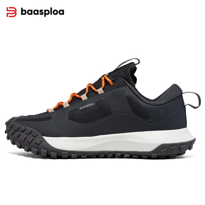 Baasploa Men Hiking Sneakers Outdoor Fashion Lightweight Breathable Shoes Male Casual Anti-Skid Wear-Resistant Climbing Shoes