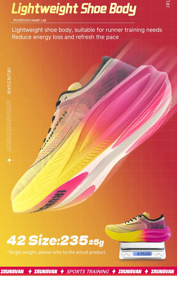 IRUNSVAN carbon plate marathon running shoes professional stable support shock absorption ultra light rebound sports shoes