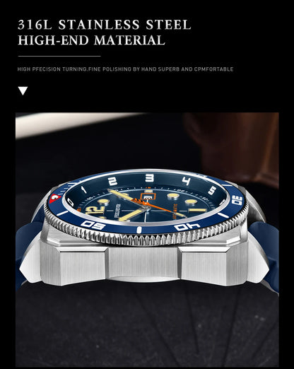 FeelNever 8215 Movement Automatic Dive Watch for Men Super Luminous 316 Steel Wristwatch Sapphire Sports Mechanical Male Watches