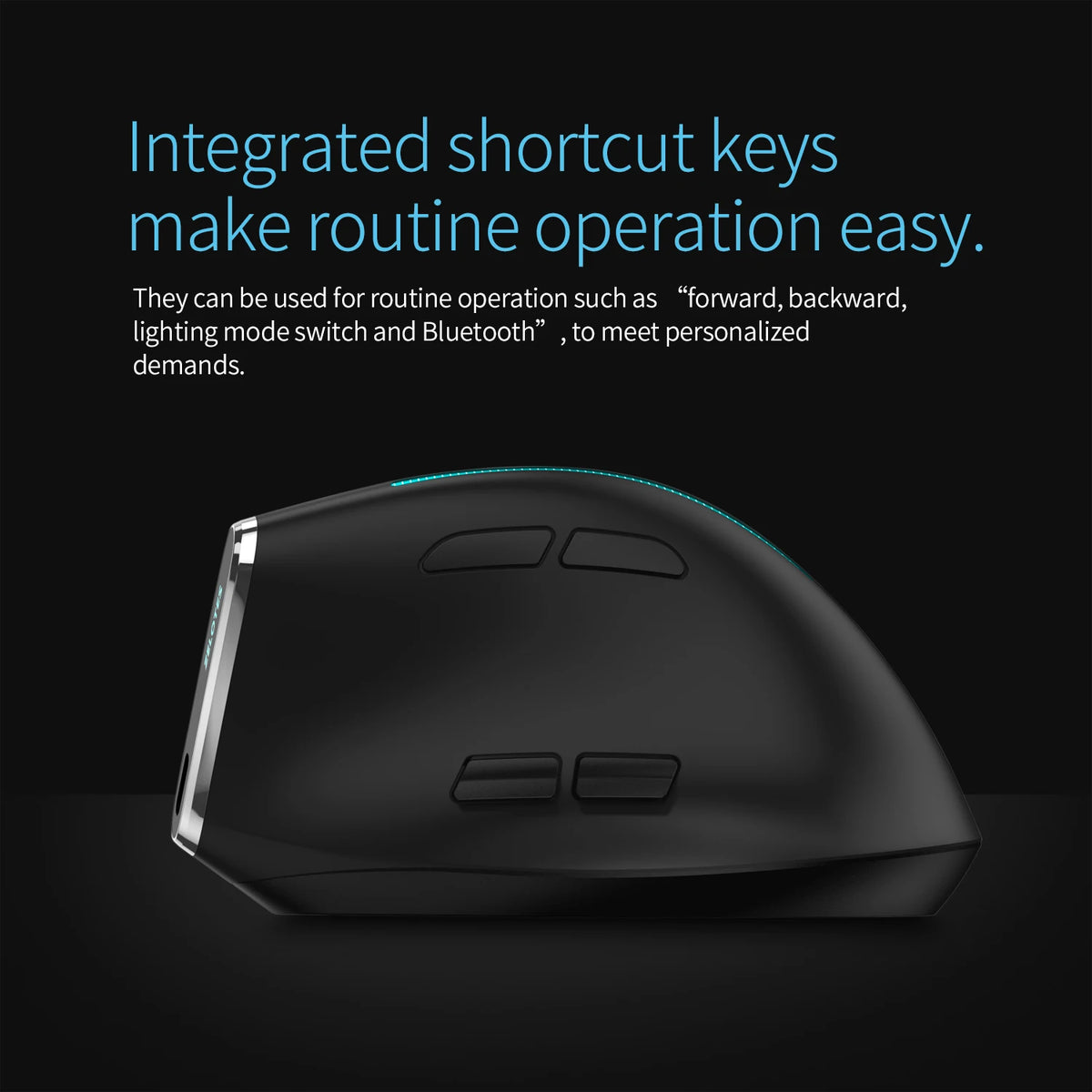 ZELOTES F36 Vertical Wireless Mouse Bluetooth Ergonomic Mouse, Rechargeable 2.4G Wireless Gaming Mouse, 2400 DPI Programmable Mouse for Laptop & PC
