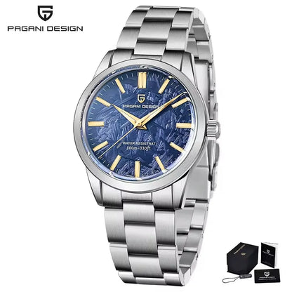 PAGANI DESIGN 40MM Orologio al quarzo da uomo con quadrante in meteorite, lusso business, zaffiro, acciaio inossidabile 316L, impermeabile 100M