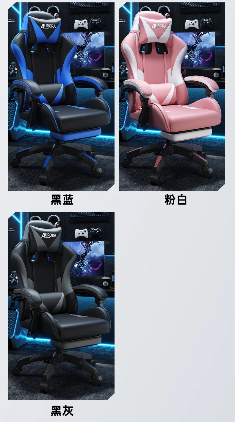 Modern Gaming Chair with Lumbar Support, High Back Reclining Computer Chair, Ergonomic Swivel Office Chair for Gaming, Work & Long Sitting