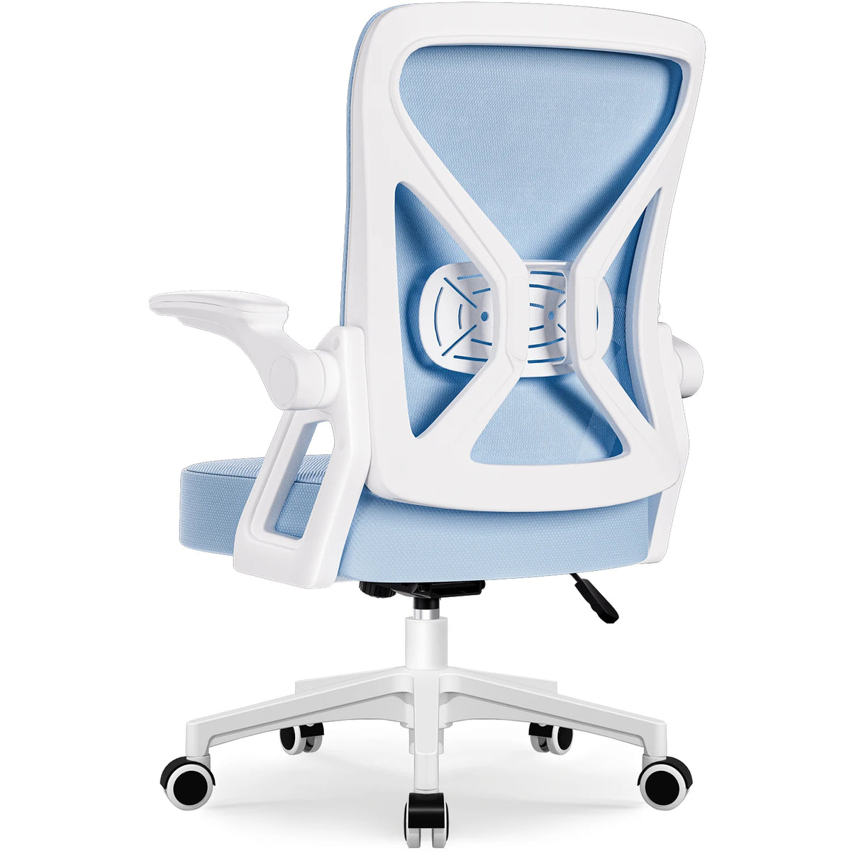 AUTHMIC Ergonomic Office Chair with Lumbar Support, Mesh Back, Flip-Up Armrests, Adjustable Height, Reclining Desk Chair for Home Office