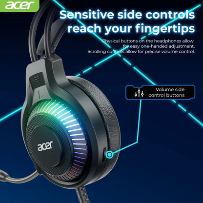 RGB Wired Gaming Earphones with Mic – Low Latency Surround Sound RGB Cool Lighting Gaming Headset with Noise Isolation & Comfort Fit