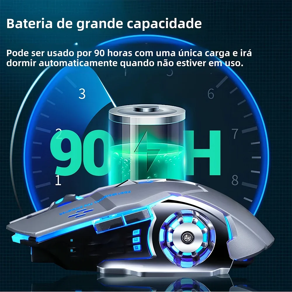Ratón KEBIDUMEI de doble modo Bluetooth 5.2, ratón inalámbrico 2.4G, ratón gaming RGB recargable silencioso 3600 DPI para portátil