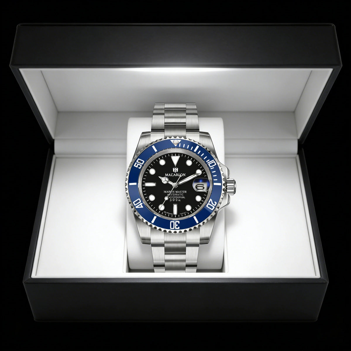 MACARLON Design New 41mm Mechanical Watch Men Sapphire Glass Luminous Stainless Steel Waterproof China NH35 Automatic Watch TOP