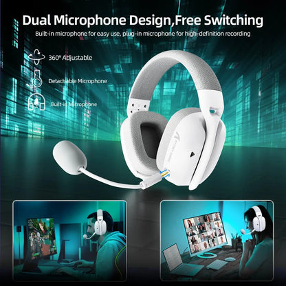 ATTACK SHARK L80PRO Wireless Gaming Headset Tri-Mode Bluetooth Gaming Headphones with Dual Microphone, Low Latency, Premium Gaming Audio