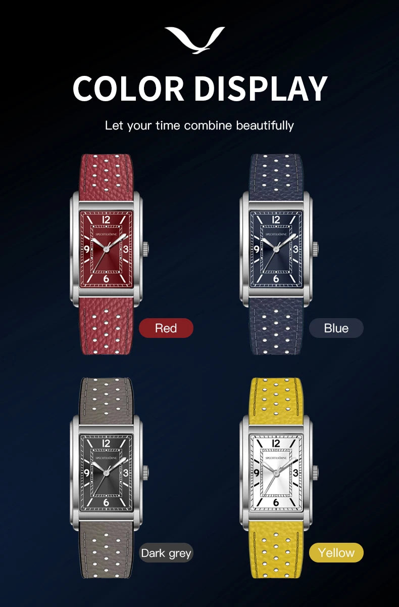 2025 New High Quaity 27MM Specht & Söhne Square Men's Watch Sweep VH31 Movt Steel Reloj Hombre Sapphire Crystal Waterproof
