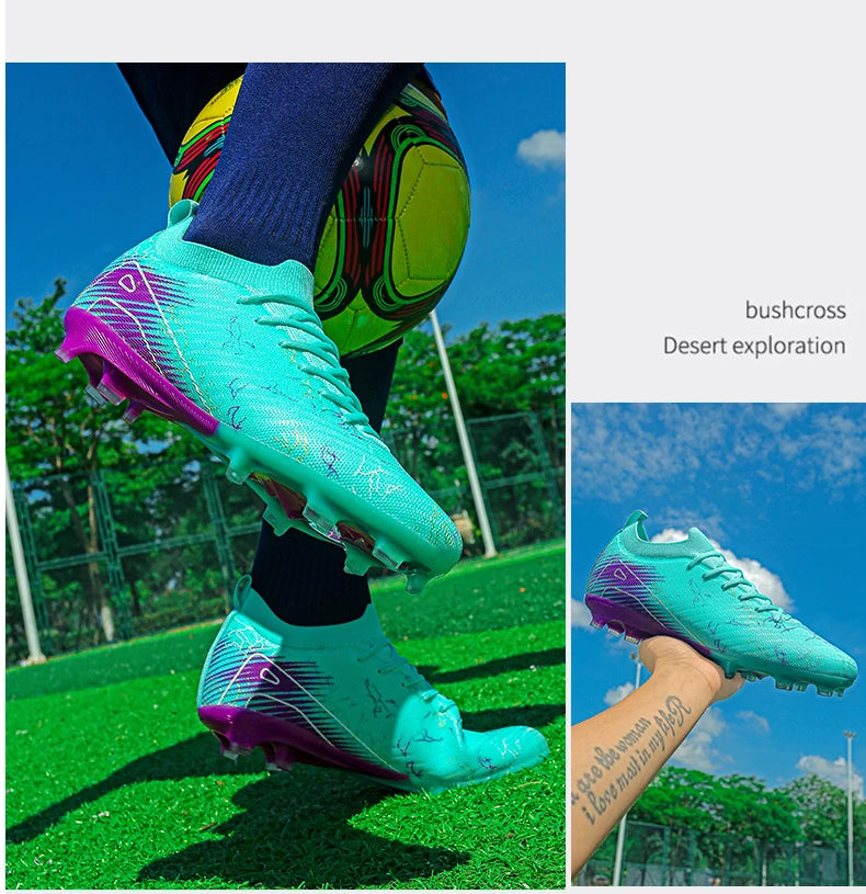 New Men's Soccer Shoes Training Wholesale Top Football Boots Sneakers FG Quality Cleats Non-Slip Drop Shipping Unisex Adult