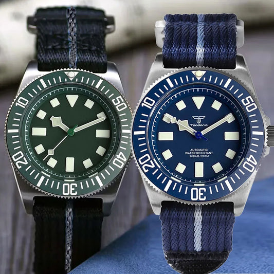 Titanium Case Tandorio 42mm Retro FXD NH35 PT5000 Mechanical Men Watch Sapphire 200M Diver Watches Luminous Montres hommes