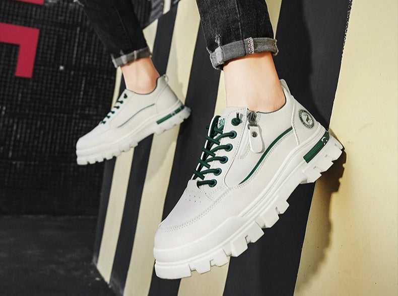 Men's Casual Sports Outdoor Hiking Trendy Fashion Street Comfortable Men's Thick Soled Board Shoes